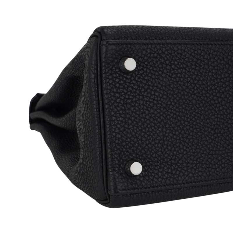 Kelly 32 Retourne Bag Black Togo Leather with Palladium Hardware