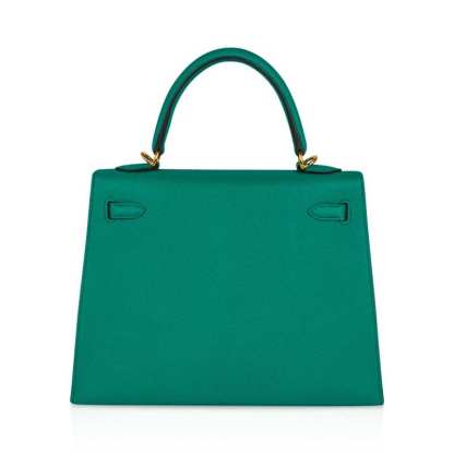 Kelly 25 Sellier Bag Jade Epsom Leather with Gold Hardware