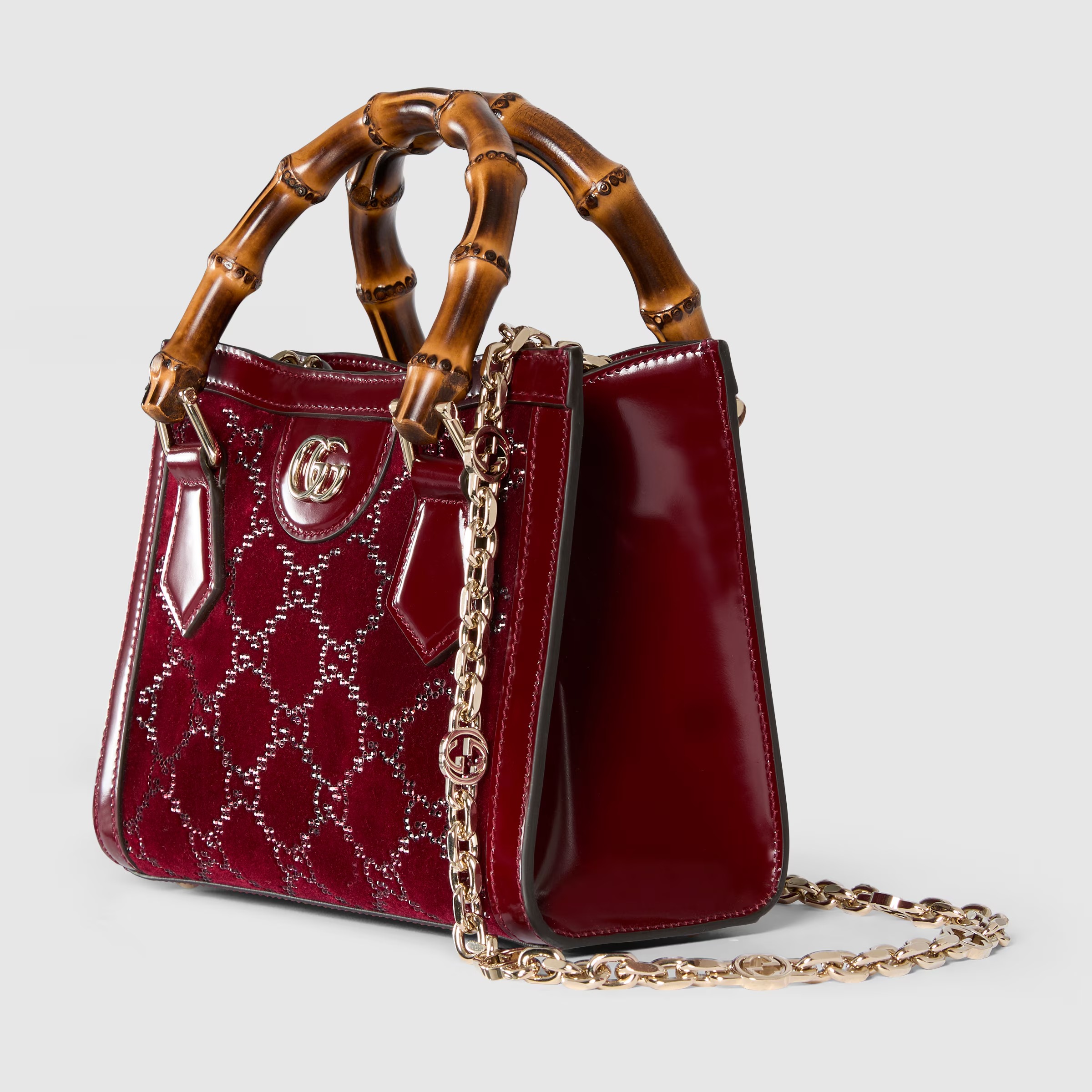 Gucci Diana crystals small tote bag