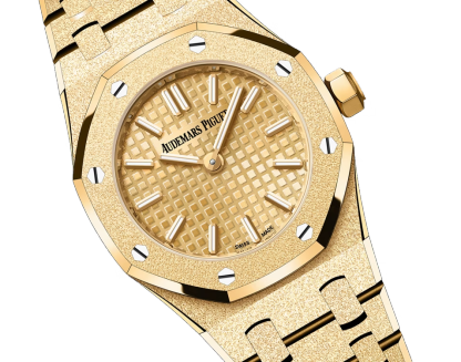 Royal Oak Mini Frosted Gold Quartz Ref. 67630BA.GG.1312BA.01-C