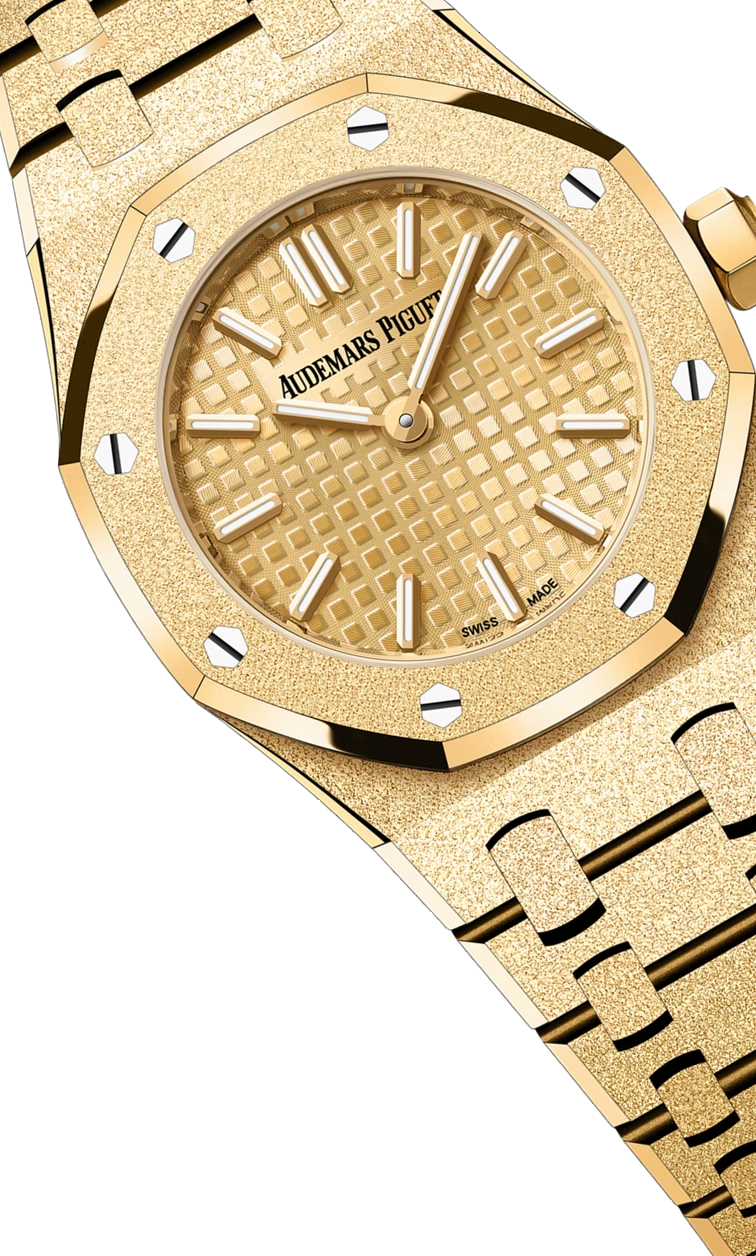 Royal Oak Mini Frosted Gold Quartz Ref. 67630BA.GG.1312BA.01-C