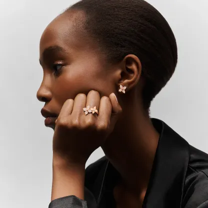 Star Blossom Ring, Pink Gold And Diamonds