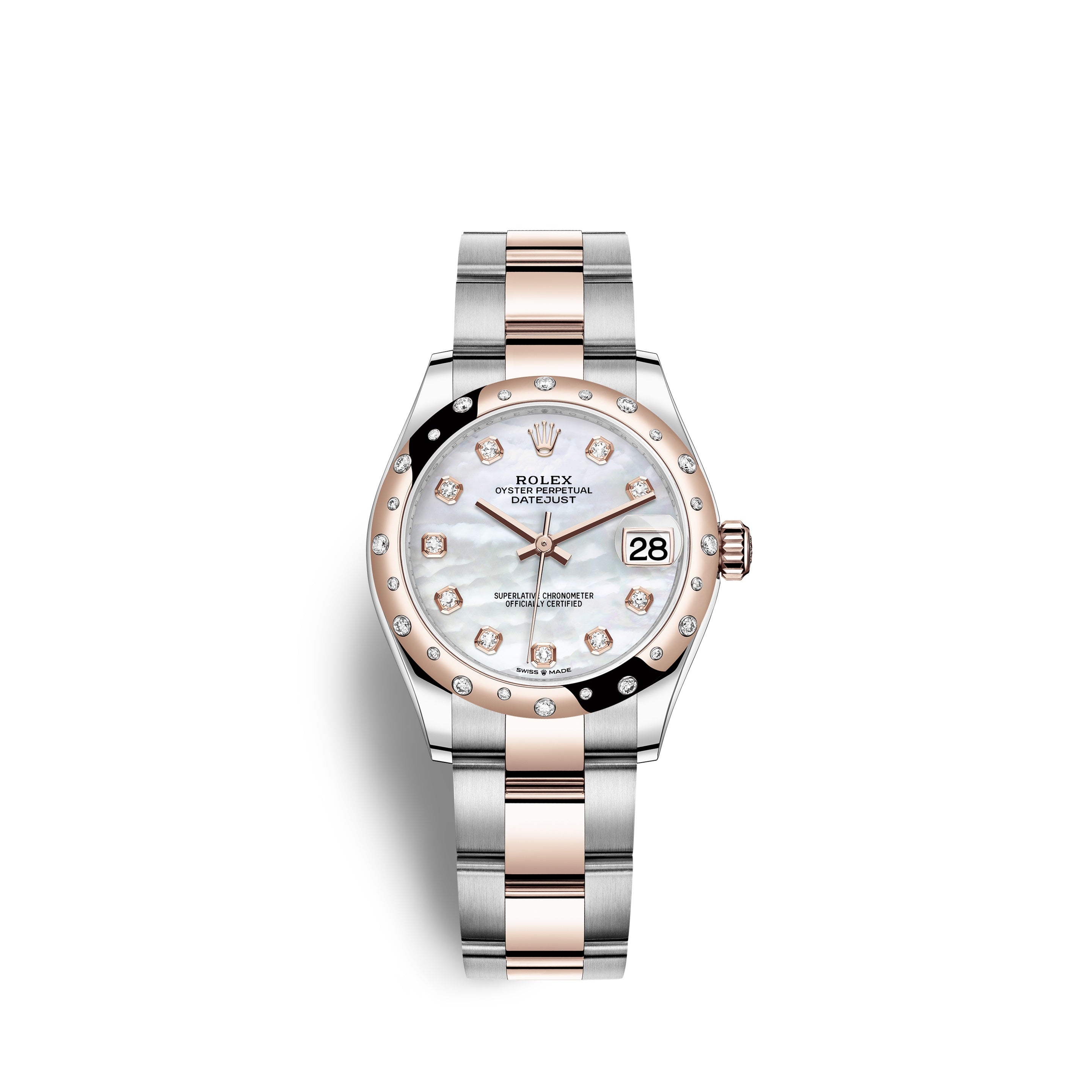 Datejust 31, Oystersteel, 18kt Everose Gold and diamonds, Ref# 278341RBR-0025