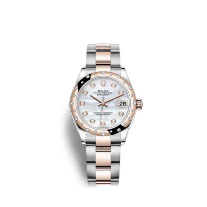 Datejust 31, Oystersteel, 18kt Everose Gold and diamonds, Ref# 278341RBR-0025