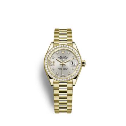 Lady-Datejust 28, 18kt Yellow Gold and diamonds, Ref# 279138RBR-0001