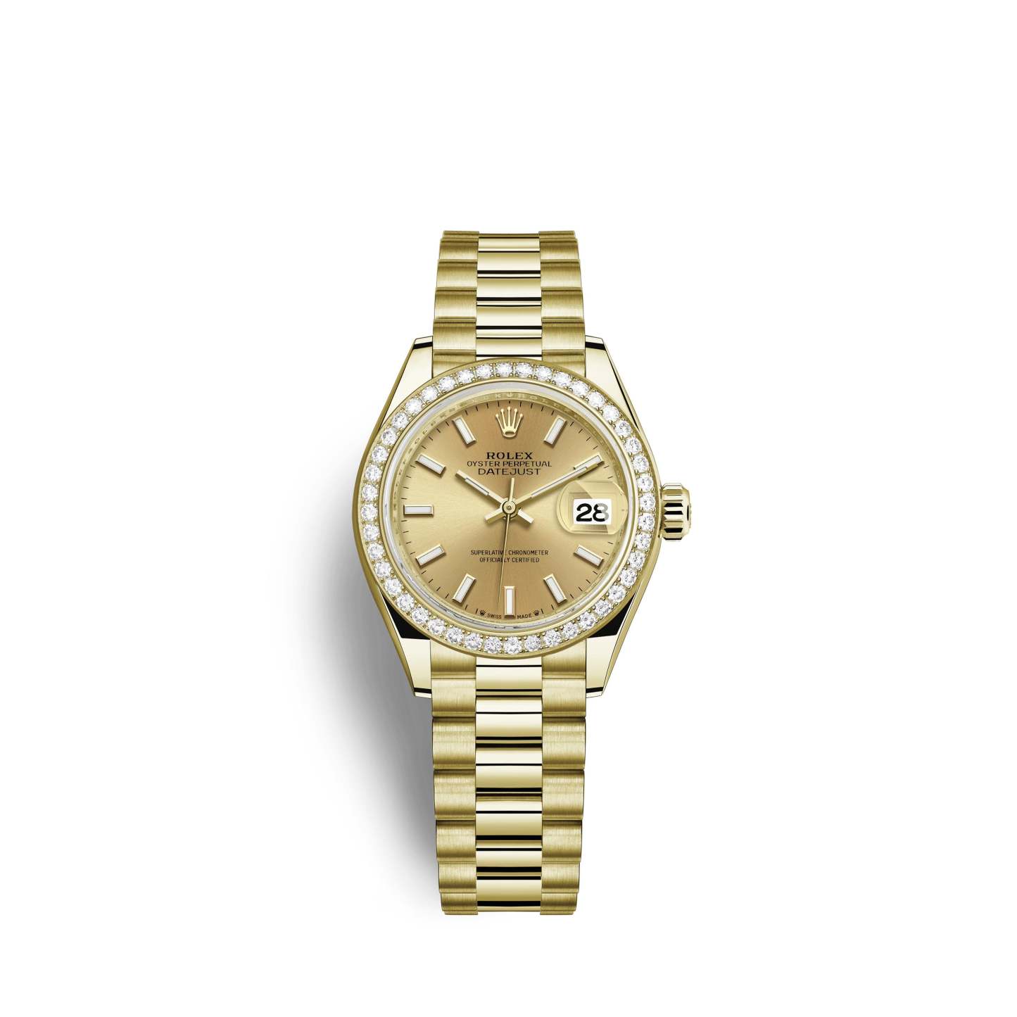 Lady-Datejust 28, 18kt Yellow Gold and diamonds, Ref# 279138RBR-0014