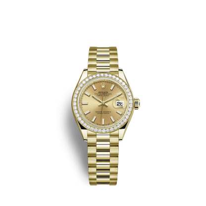 Lady-Datejust 28, 18kt Yellow Gold and diamonds, Ref# 279138RBR-0014