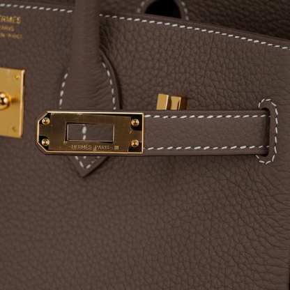 Birkin 25 Bag Etoupe Togo Leather with Gold Hardware