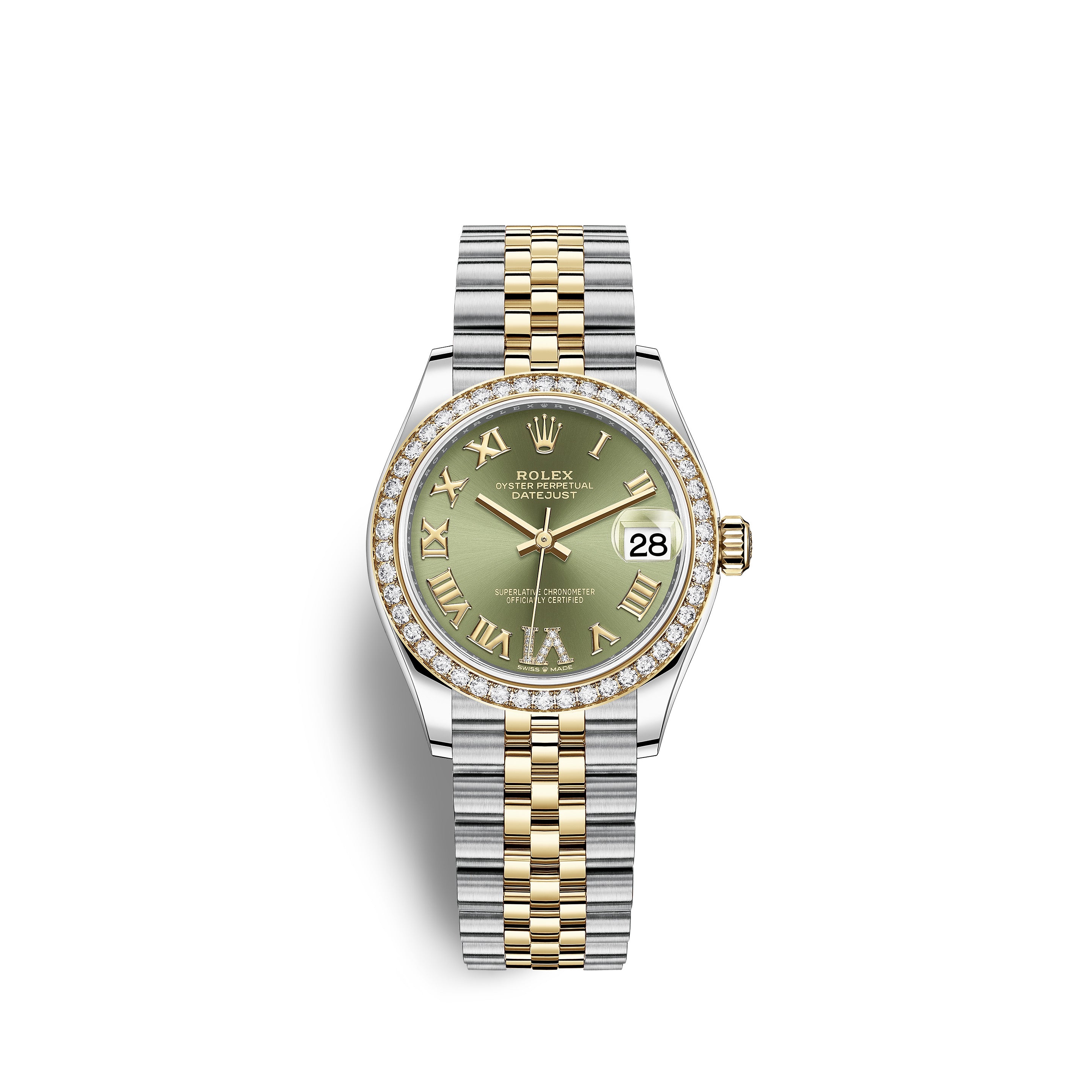 Datejust 31, Oystersteel, 18kt Yellow Gold and diamonds, Ref# 278383RBR-0016