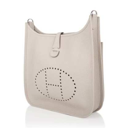 Evelyne PM Bag Beton Palladium Hardware Clemence Leather New w/Box