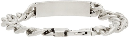 Silver Enamel Logo Bracelet