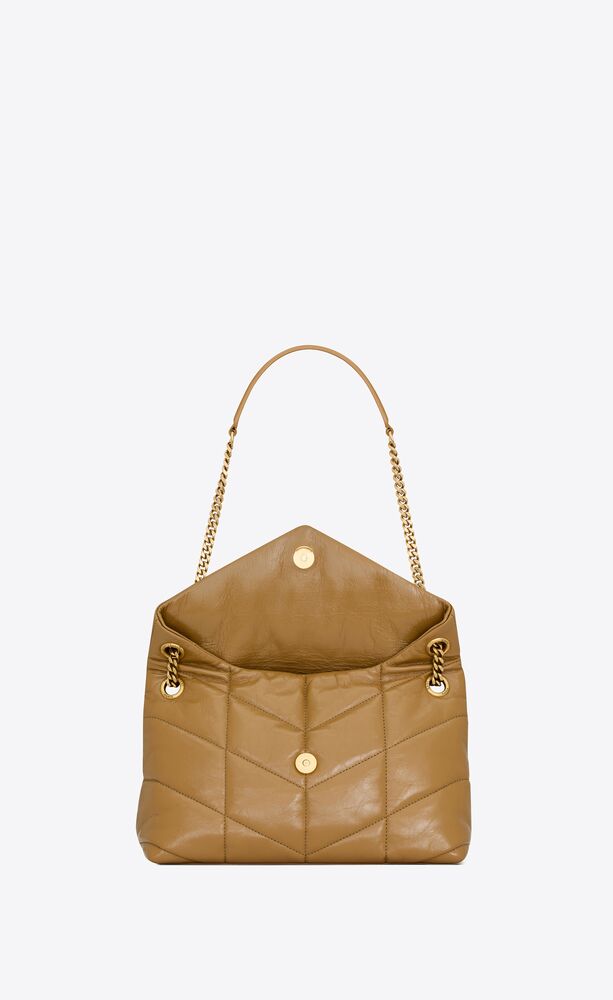 SMALL PUFFER IN CRINKLED LEATHER