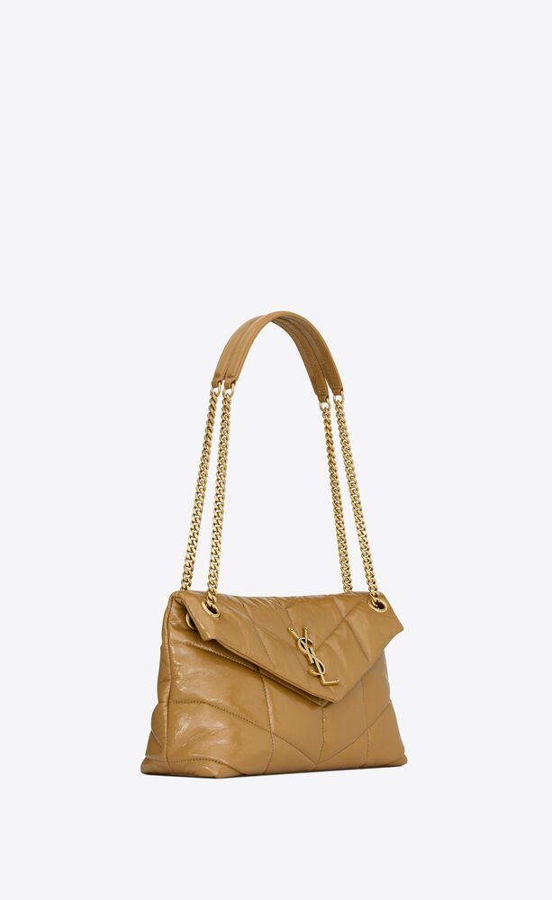 SMALL PUFFER IN CRINKLED LEATHER