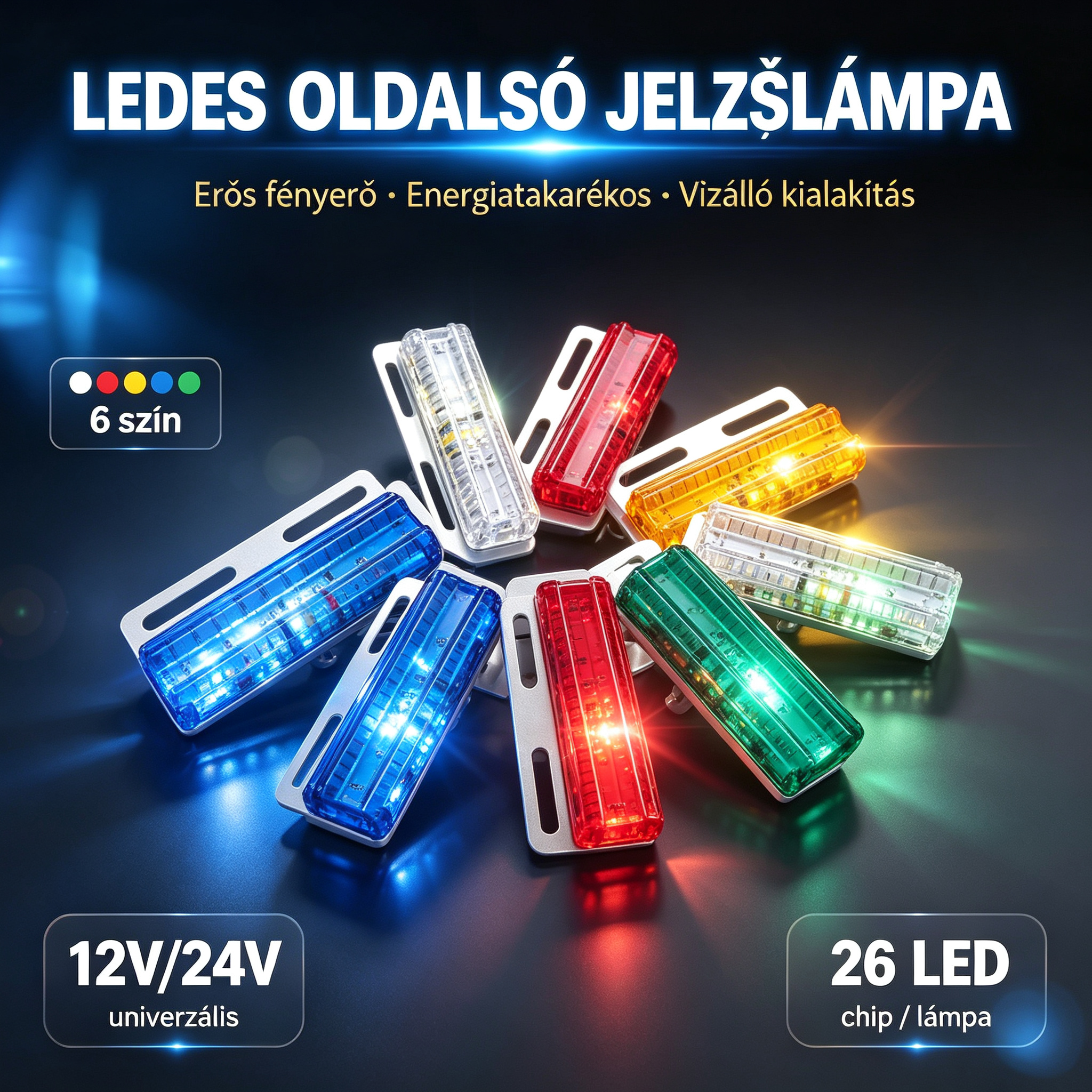🚛LED-es oldalsó jelző- és talajvilágító lámpa teherautókhoz