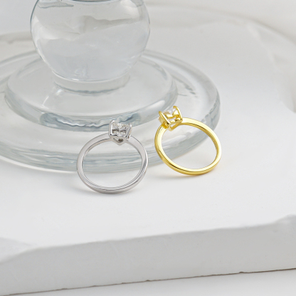 1ct Heart Ring Band Synthetic Moissanite S925 Solitaire Love Women Ring Perfect for Any Occasion & Everyday Wear Birthday Anniversary Mother's Day Gift for Men Women