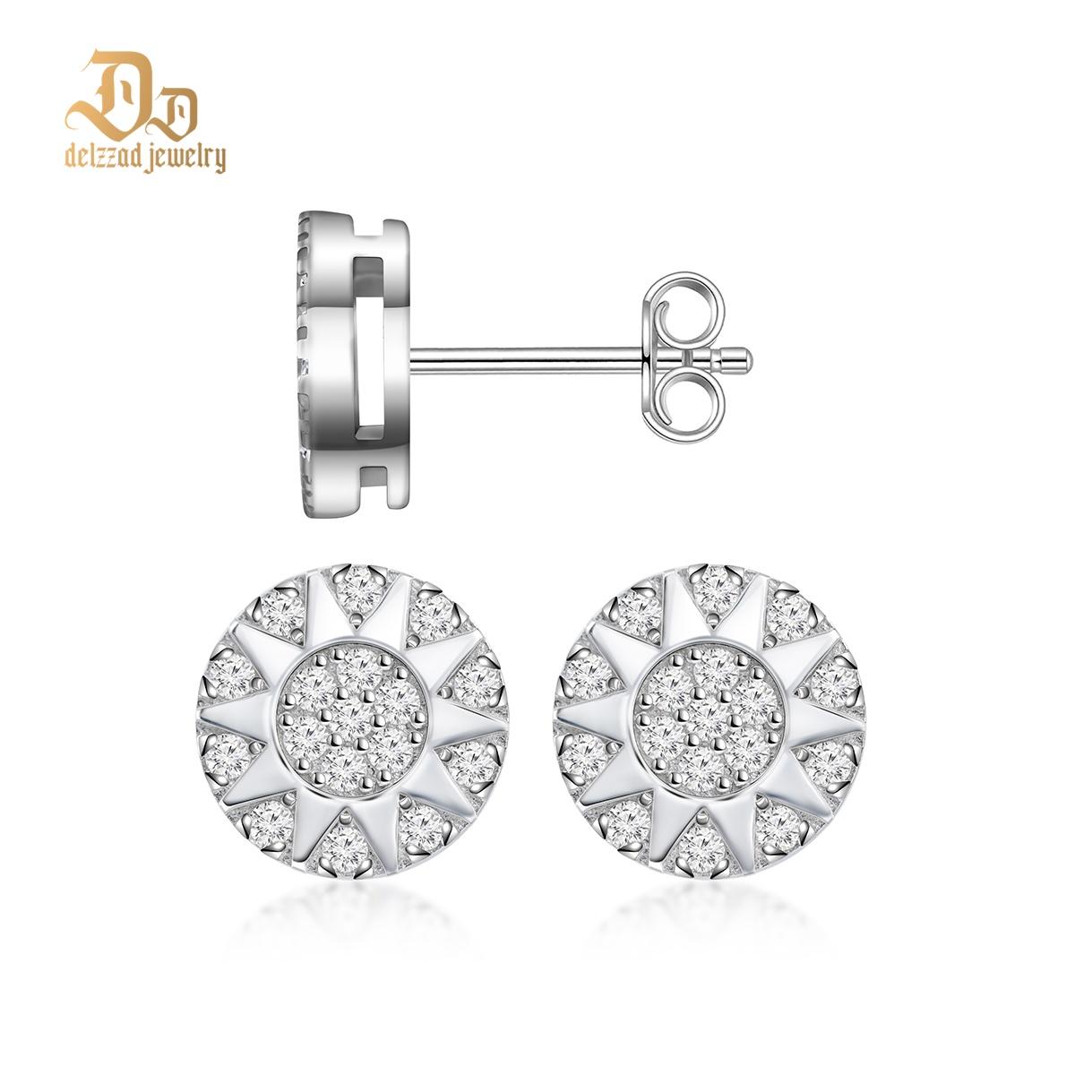 Sunburst Glow Stud Earrings VVS Synthetic Moissanite S925 Studs Unisex Earrings Jewelry Perfect Birthday Mother’s Day Gift for Men Women Silver Earrings Golden Earrings Wedding Set