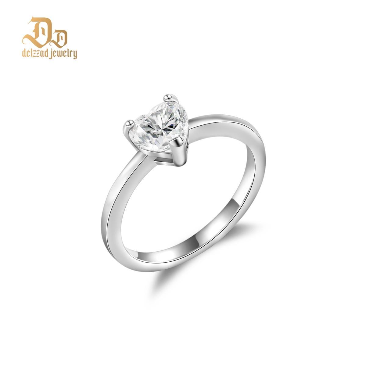 1ct Heart Ring Band Synthetic Moissanite S925 Solitaire Love Women Ring Perfect for Any Occasion & Everyday Wear Birthday Anniversary Mother's Day Gift for Men Women