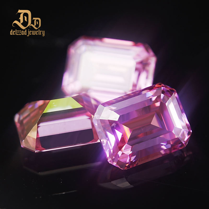 1.0ct Loose Emerald Gemstone High Quality DEF Pink VVS Moissanite Diamond for Jewelry Making