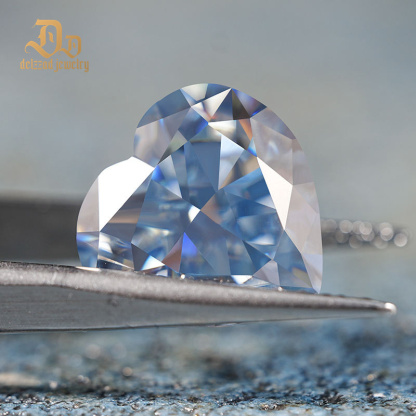 High Quality Blue Heart Cut Lab Created Sapphire 10mm 9mm Moissanite Gemstones Excellent Loose Gemstones Jewelry 1ct