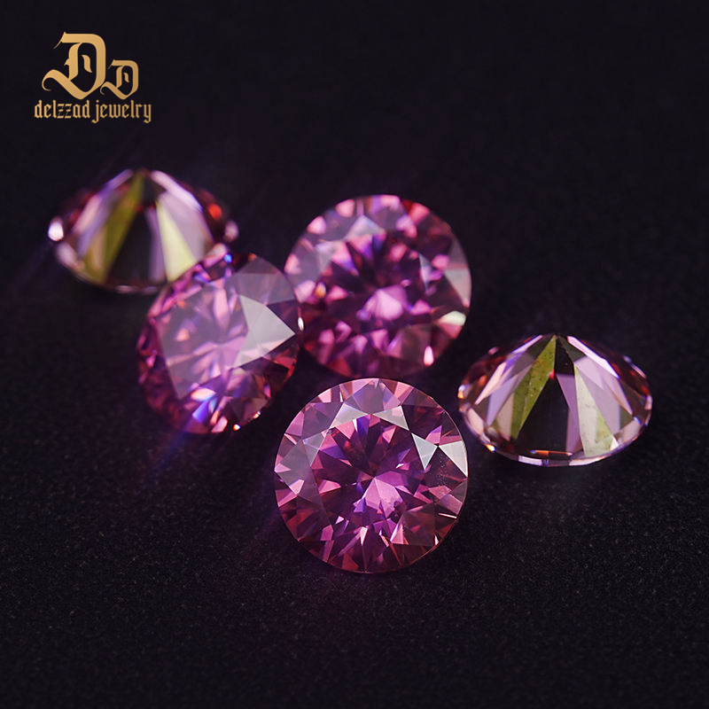 High Quality Pink Moissanite Diamonds Brilliant Cut Loose Stones 3-10mm Wholesale