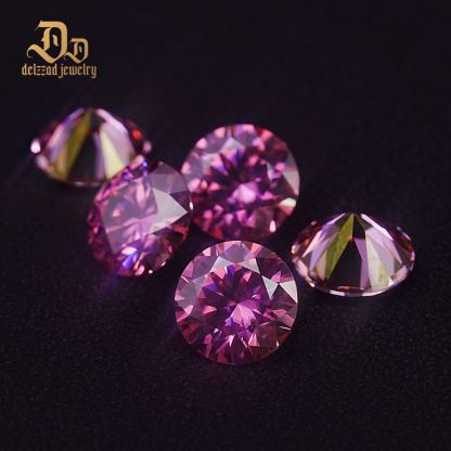 High Quality Pink Moissanite Diamonds Brilliant Cut Loose Stones 3-10mm Wholesale