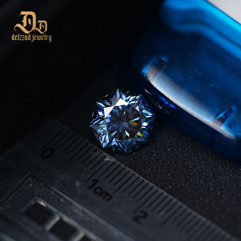 Blue VVS Loose Moissanite Octagon Shape 6.0 MM 1 Carat Moissanite Gem Stones