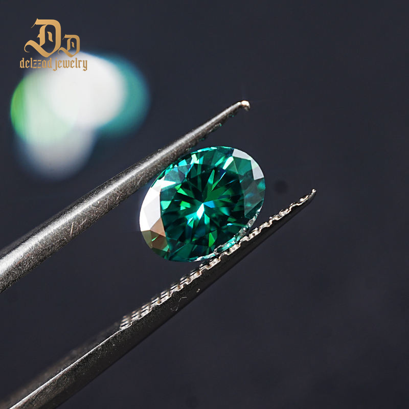 Jewelry DIY Moissanite Ring Earring Loose Gemstone Green Oval Cut Diamond Wholesale Price Per VVS Loose Moissanite Diamond