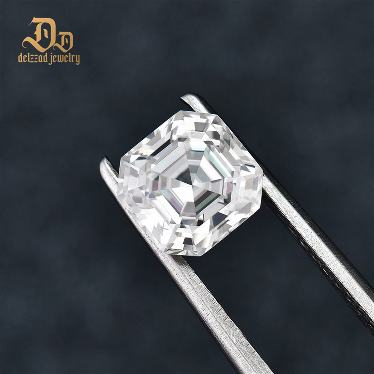 Custom 6mm 1Ct VVS White Asscher Moissanite D Color Lab Created Loose Gemstone Moissanite Diamond