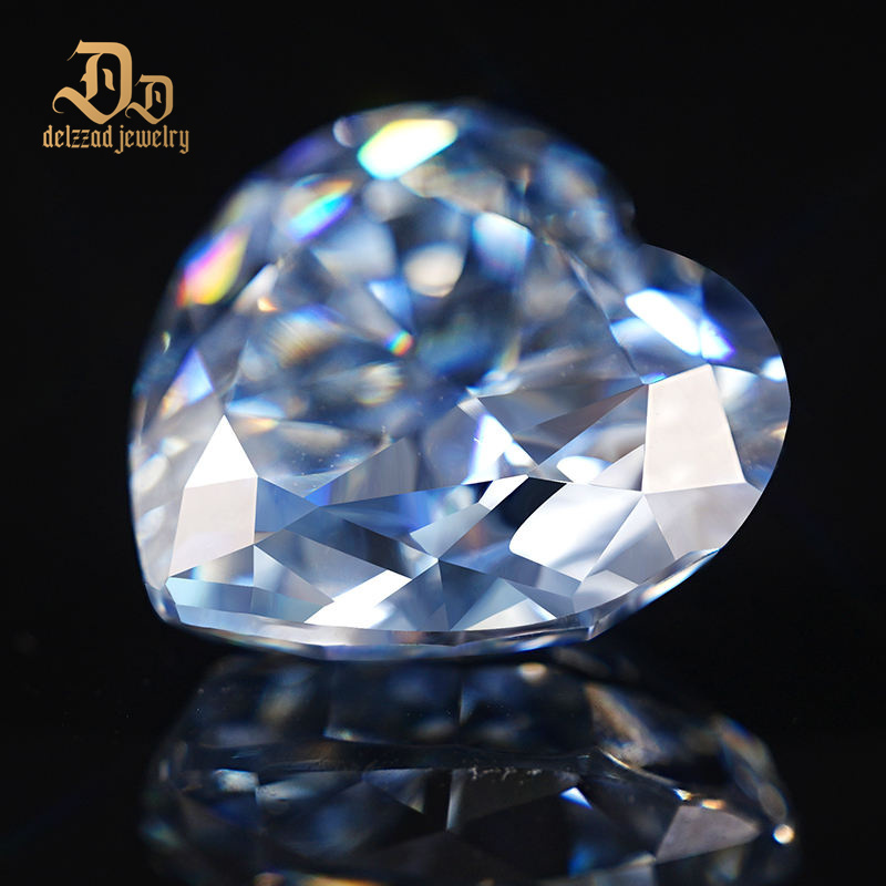 High Quality Blue Heart Cut Lab Created Sapphire 10mm 9mm Moissanite Gemstones Excellent Loose Gemstones Jewelry 1ct