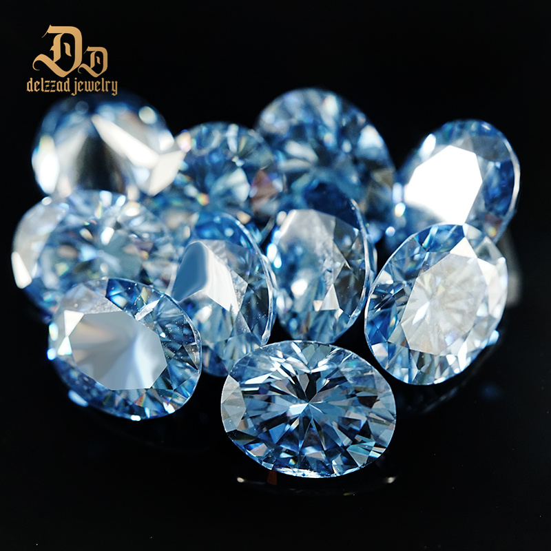Moissanite Light Blue Color Loose Stones Sapphire Oval Excellent Cut All Size VVS for Rings Jewelry Making