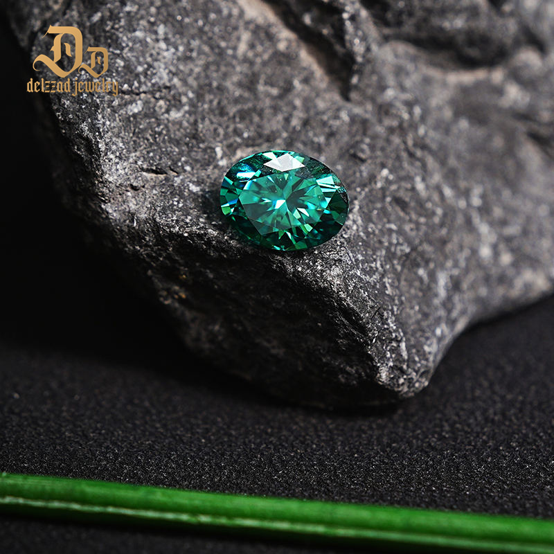 Jewelry DIY Moissanite Ring Earring Loose Gemstone Green Oval Cut Diamond Wholesale Price Per VVS Loose Moissanite Diamond