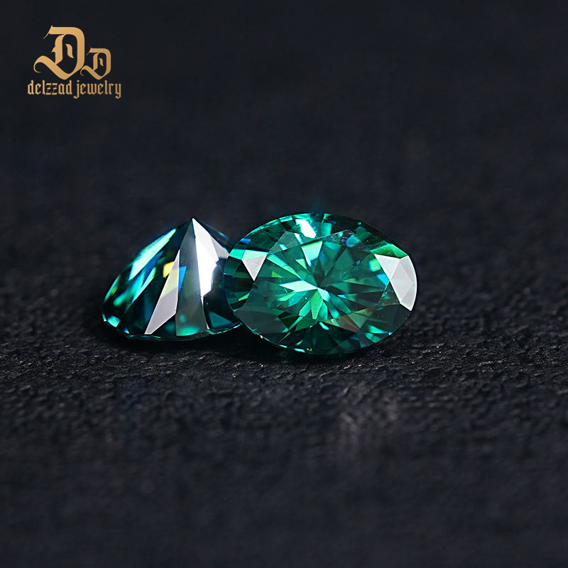 Jewelry DIY Moissanite Ring Earring Loose Gemstone Green Oval Cut Diamond Wholesale Price Per VVS Loose Moissanite Diamond