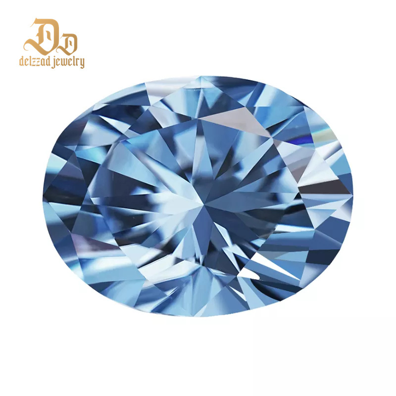 Moissanite Light Blue Color Loose Stones Sapphire Oval Excellent Cut All Size VVS for Rings Jewelry Making