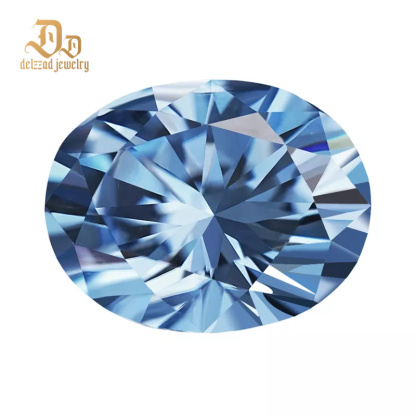 Moissanite Light Blue Color Loose Stones Sapphire Oval Excellent Cut All Size VVS for Rings Jewelry Making