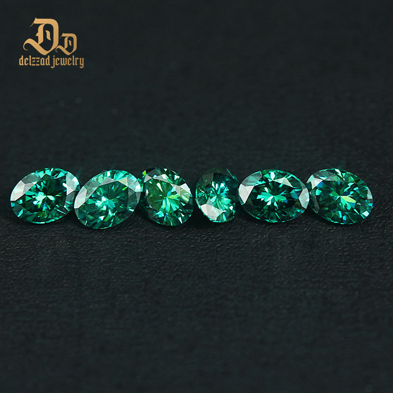 Jewelry DIY Moissanite Ring Earring Loose Gemstone Green Oval Cut Diamond Wholesale Price Per VVS Loose Moissanite Diamond
