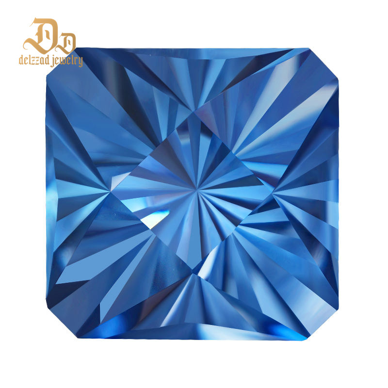 Special Spellbound Cut Square Shape VVS 6mm 1 Carat Vivid Blue Loose Moissanite Stone