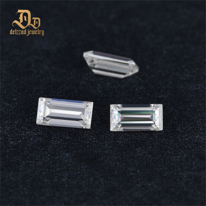 White D Color Baguette Cut Synthetic Diamond 3X5 mm Loose Moissanite Gemstone Colorless 3X5 Mm Moissanite