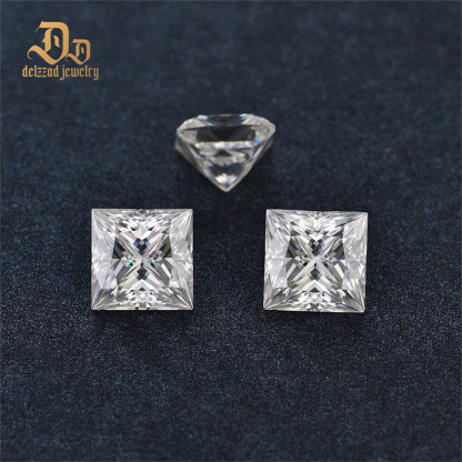 Wholesale Moissanite Diamond 1 Carat 3 Carat Princess Cut Colorless Moissanite