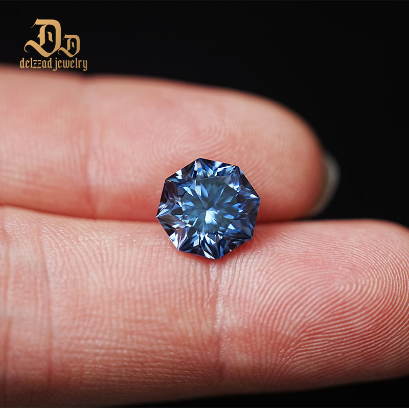Blue VVS Loose Moissanite Octagon Shape 6.0 MM 1 Carat Moissanite Gem Stones