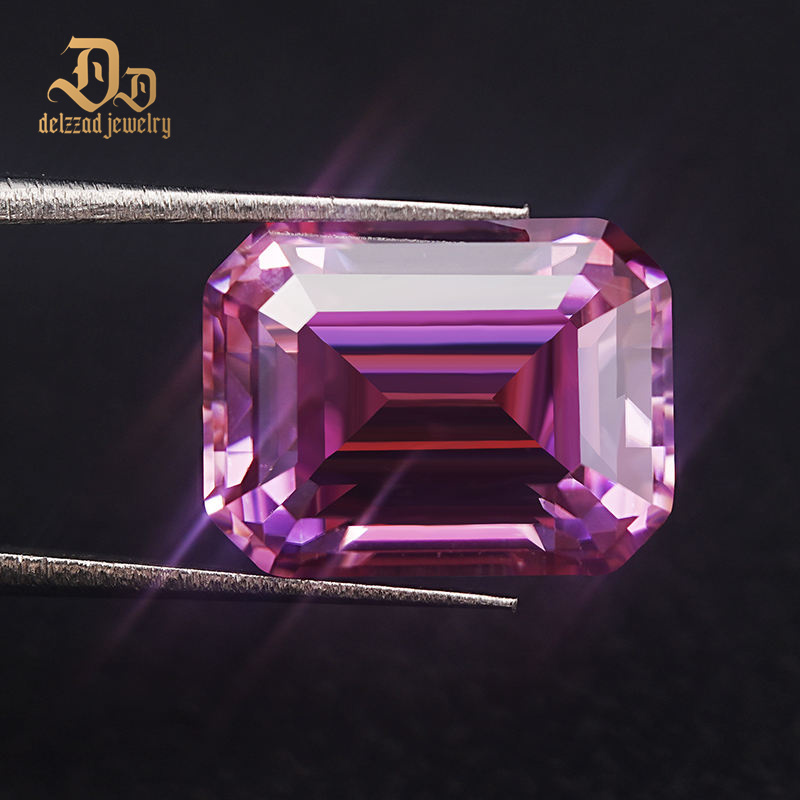 1.0ct Loose Emerald Gemstone High Quality DEF Pink VVS Moissanite Diamond for Jewelry Making