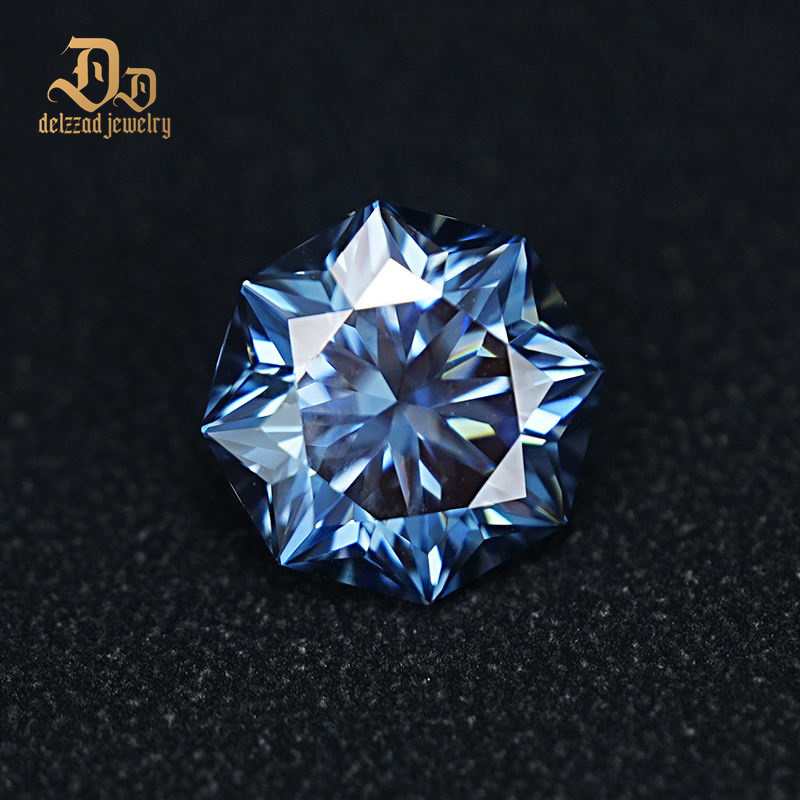 Blue VVS Loose Moissanite Octagon Shape 6.0 MM 1 Carat Moissanite Gem Stones