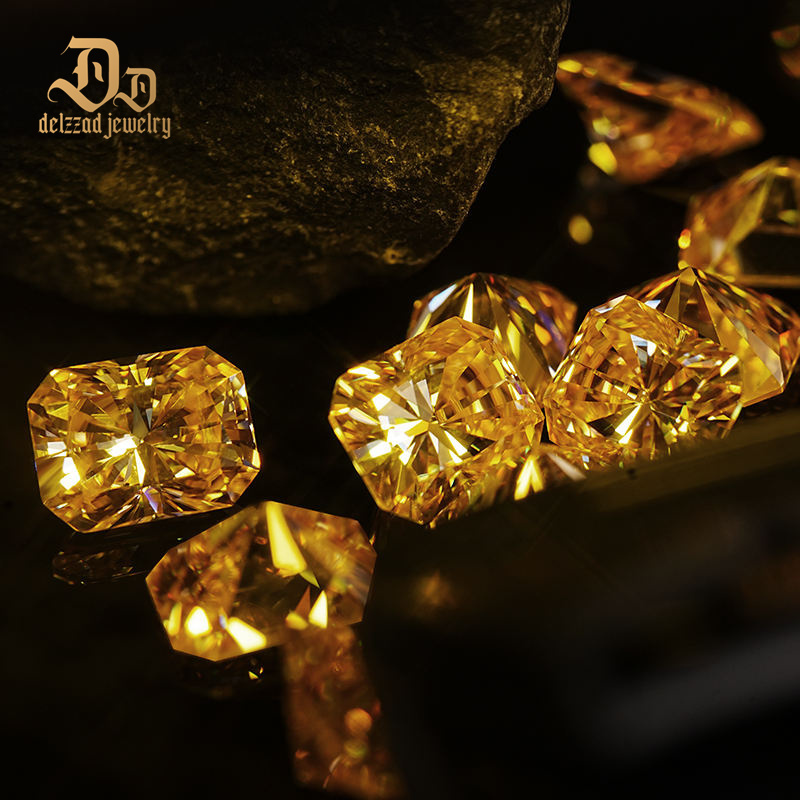  Yellow Radiant Cut Jewelry Making Stones Natural Yellow Moissanite Diamond Per Price Loose