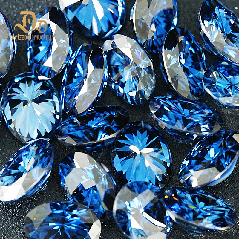 Moissanite Light Blue Color Loose Stones Sapphire Oval Excellent Cut All Size VVS for Rings Jewelry Making