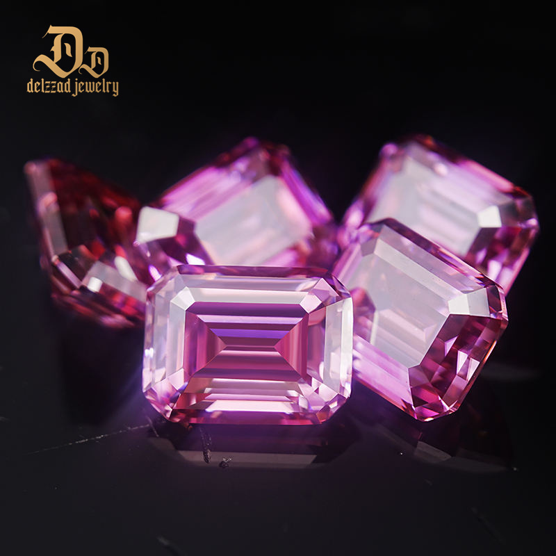 1.0ct Loose Emerald Gemstone High Quality DEF Pink VVS Moissanite Diamond for Jewelry Making