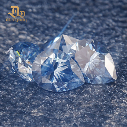 Blue Moissanite Gemstone Lab Grown Round and Oval Shape Synthetic Moissanite Loose Pear Shape Stone