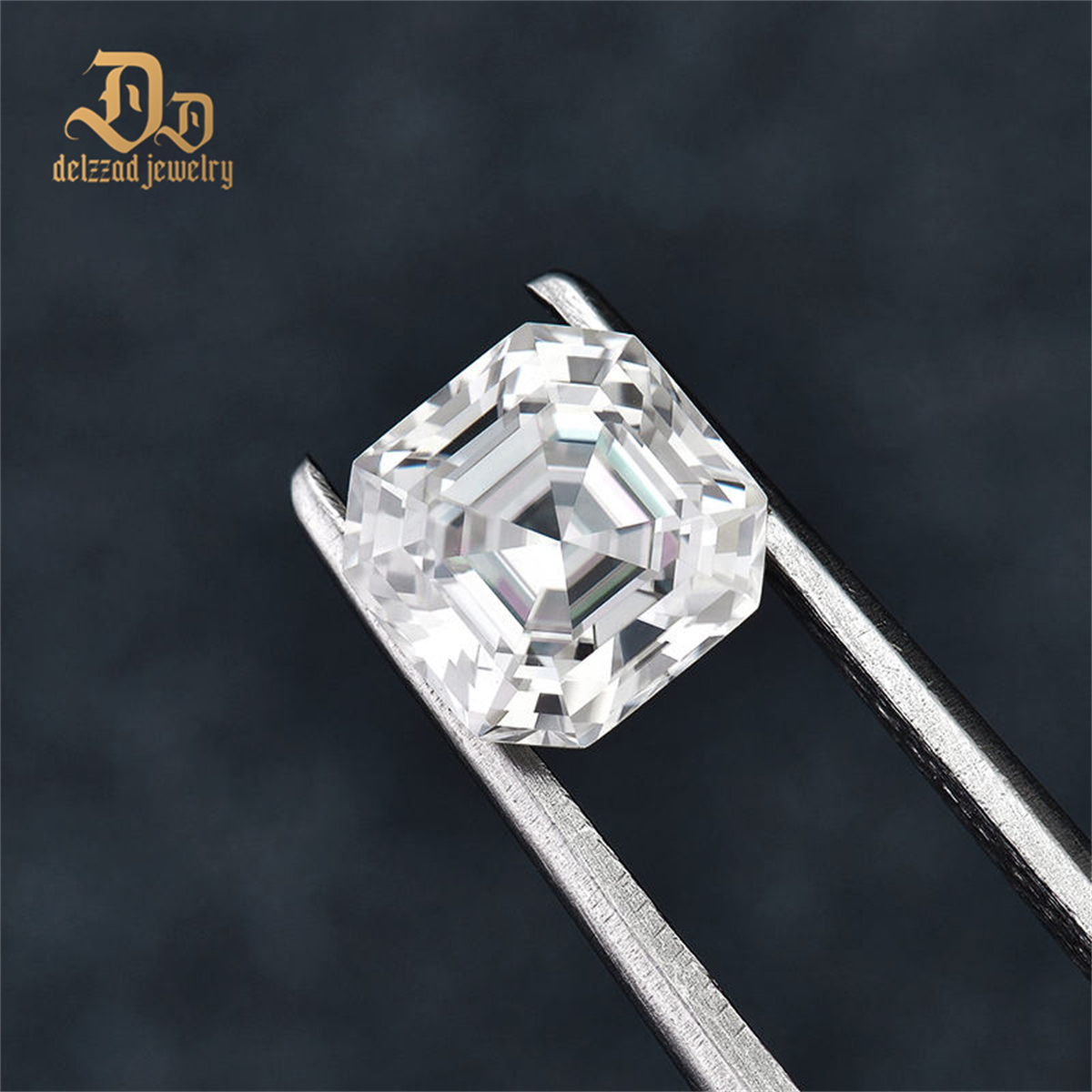 Custom 6mm 1Ct VVS White Asscher Moissanite D Color Lab Created Loose Gemstone Moissanite Diamond
