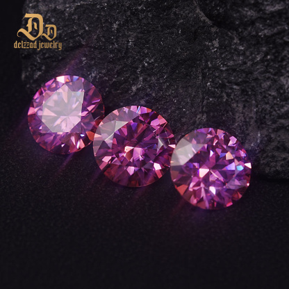 High Quality Pink Moissanite Diamonds Brilliant Cut Loose Stones 3-10mm Wholesale