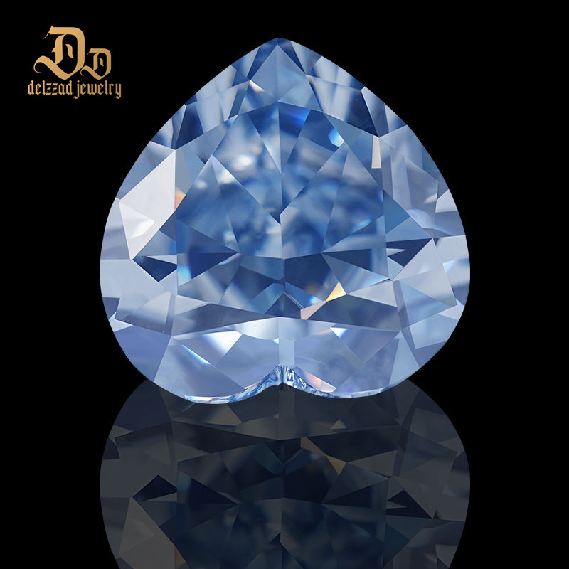 High Quality Blue Heart Cut Lab Created Sapphire 10mm 9mm Moissanite Gemstones Excellent Loose Gemstones Jewelry 1ct