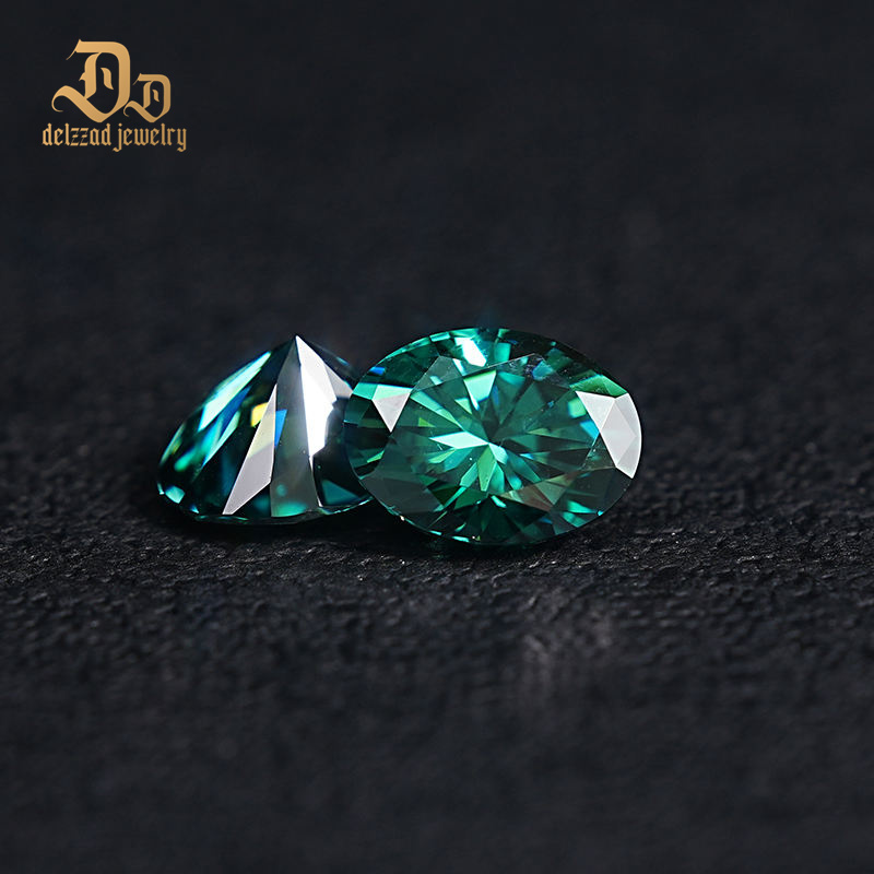 Jewelry DIY Moissanite Ring Earring Loose Gemstone Green Oval Cut Diamond Wholesale Price Per VVS Loose Moissanite Diamond