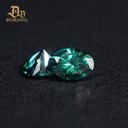 Jewelry DIY Moissanite Ring Earring Loose Gemstone Green Oval Cut Diamond Wholesale Price Per VVS Loose Moissanite Diamond